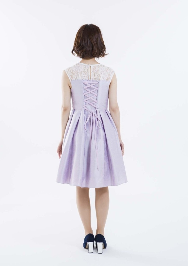 AIMERのライラックパープル編み上げドレス 1,1 