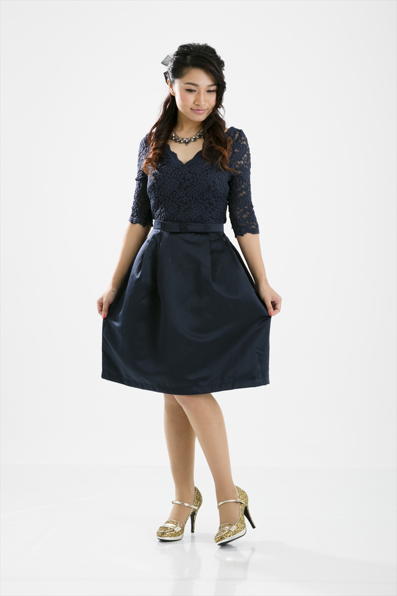 DRESS LABのVネック総レース タイトドレス 1 