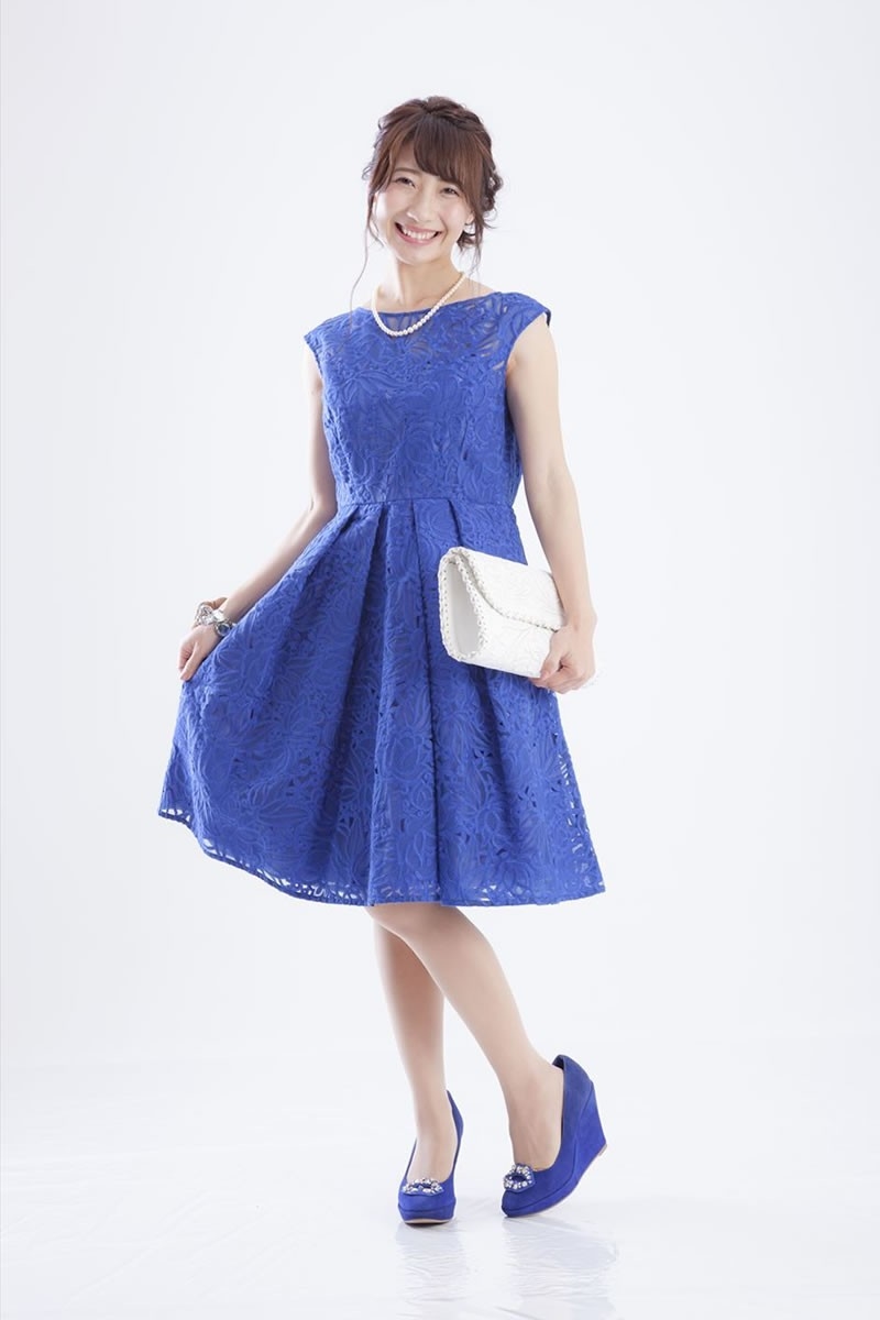 Grace Classのロイヤルブルー フラワージャガードドレス 1 