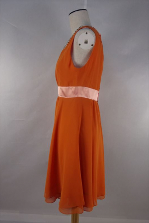 ビジューネックドレス オレンジ