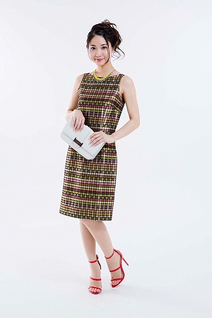 カラフル素材モダンドレス ノースリーブ型